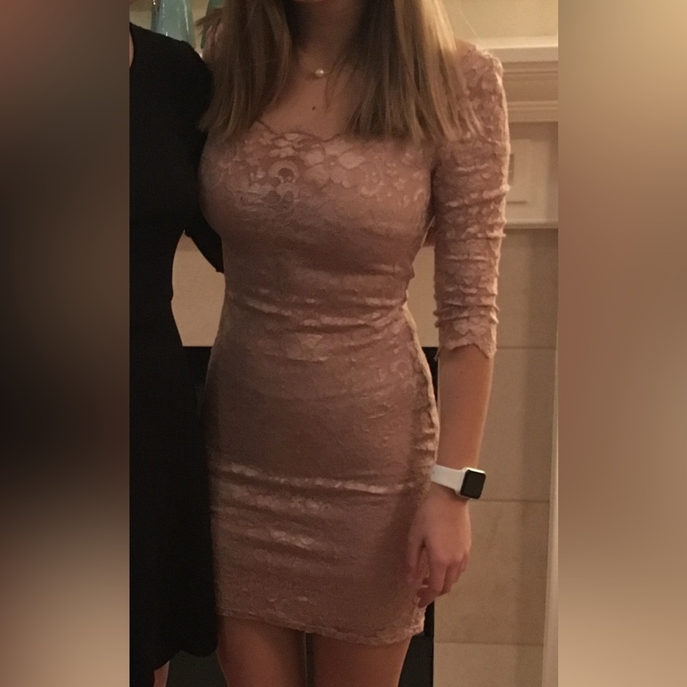 Kimikal Pink Bodycon eyelet dress